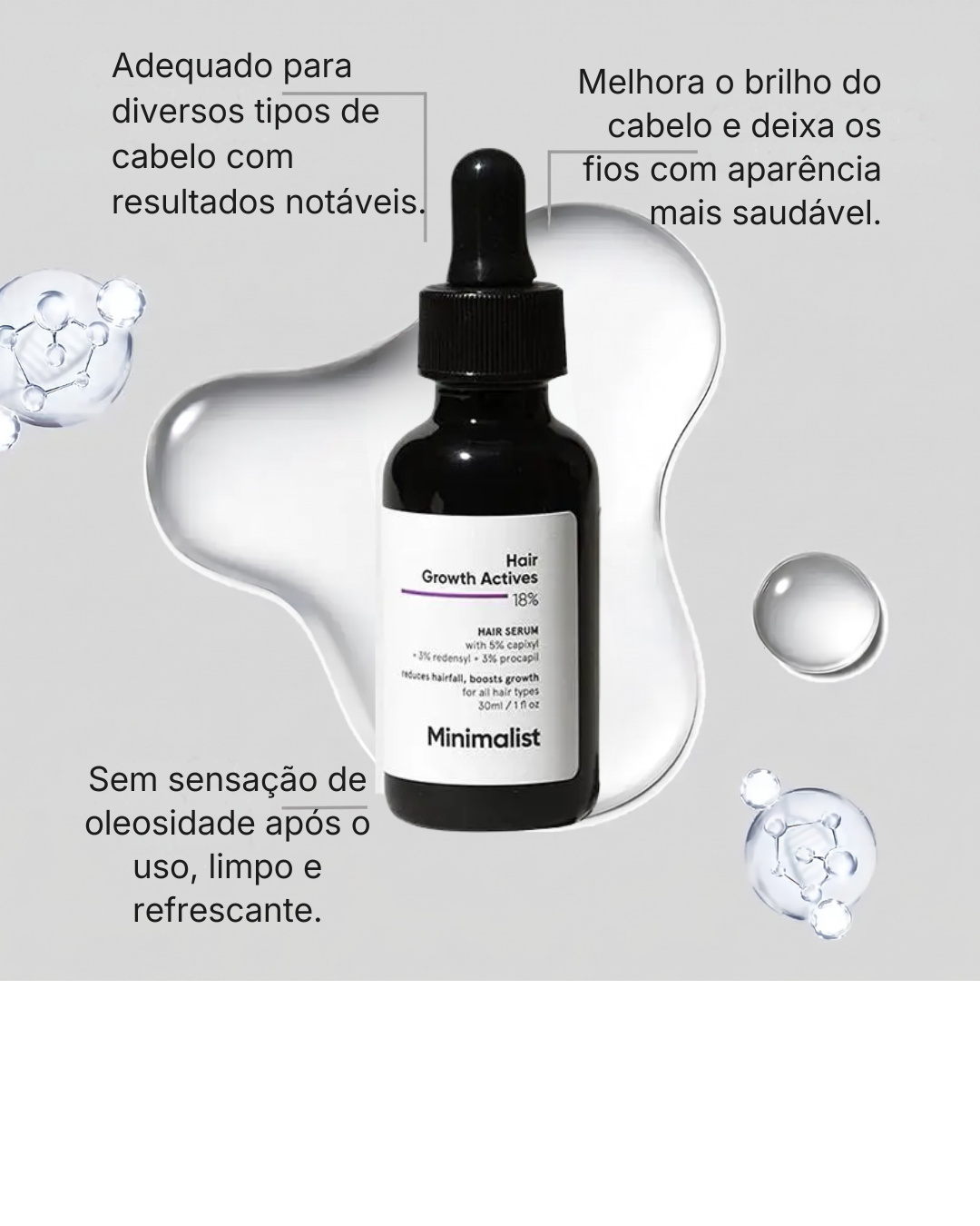 Sérum Minimalist 18% para Estimular el Crecimiento y Fortalecimiento Capilar – Suero Natural para Reparación y Cuidado del Cabello