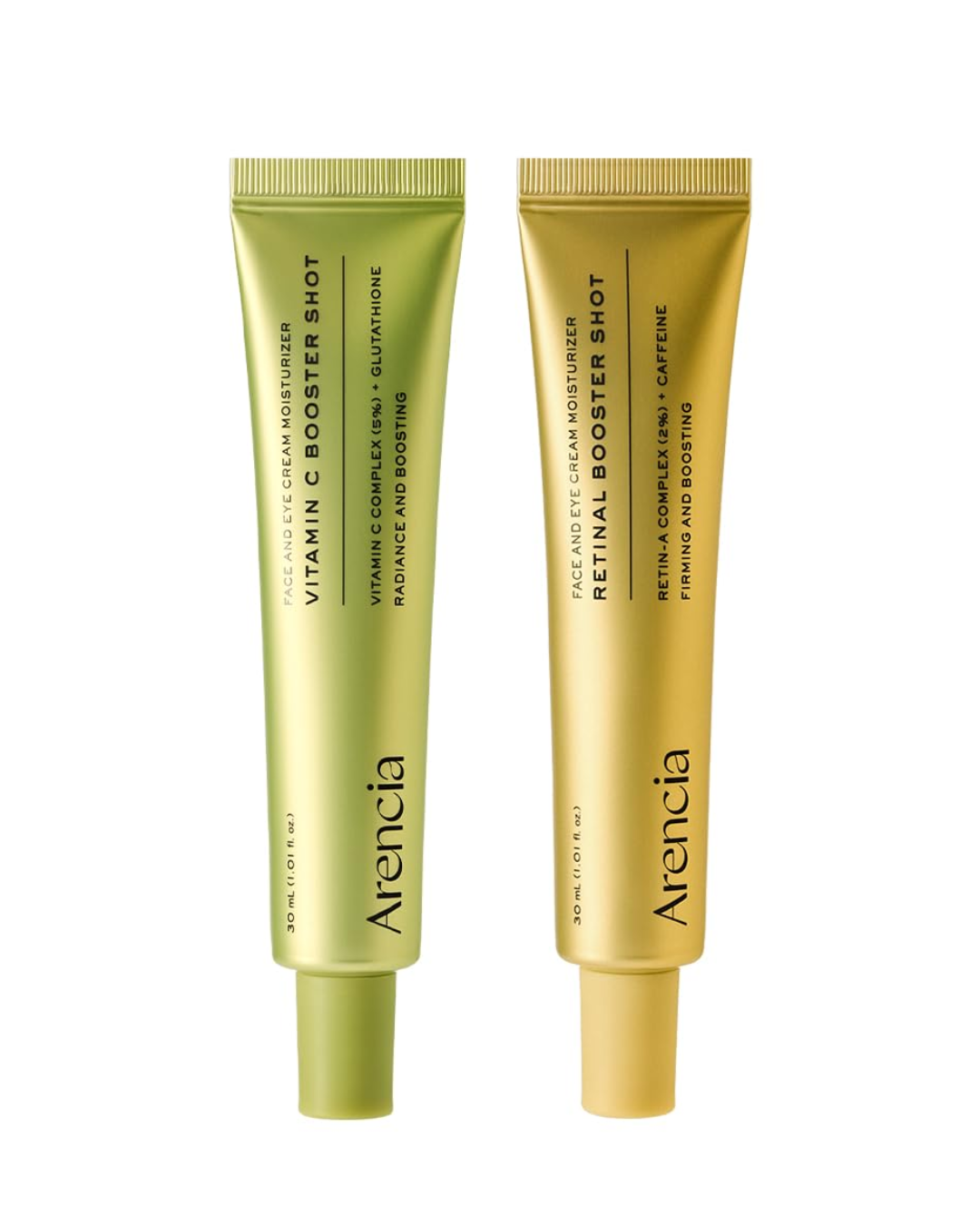 Kit Arencia Vitamina C y Retinal Booster Shot Dúo  Tratamiento de Manchas y Signos de Envejecimiento – Rutina Día y Noche