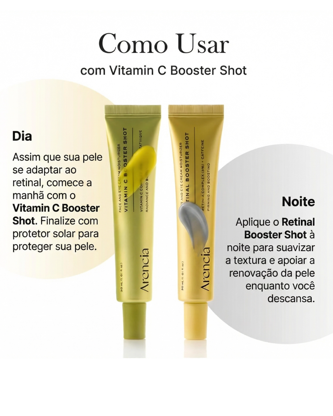 Kit Arencia Vitamina C y Retinal Booster Shot Dúo  Tratamiento de Manchas y Signos de Envejecimiento – Rutina Día y Noche