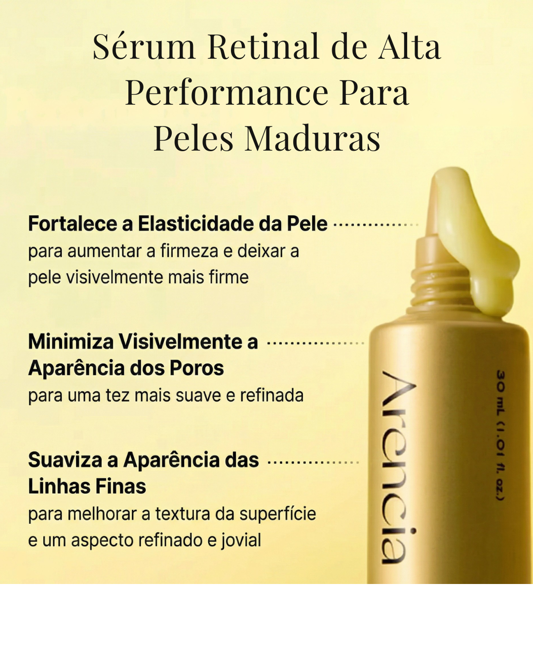 Arencia Retinal Booster Shot: Crema Facial Antienvejecimiento – Efecto Tensor, Iluminador, Reduce Líneas Finas