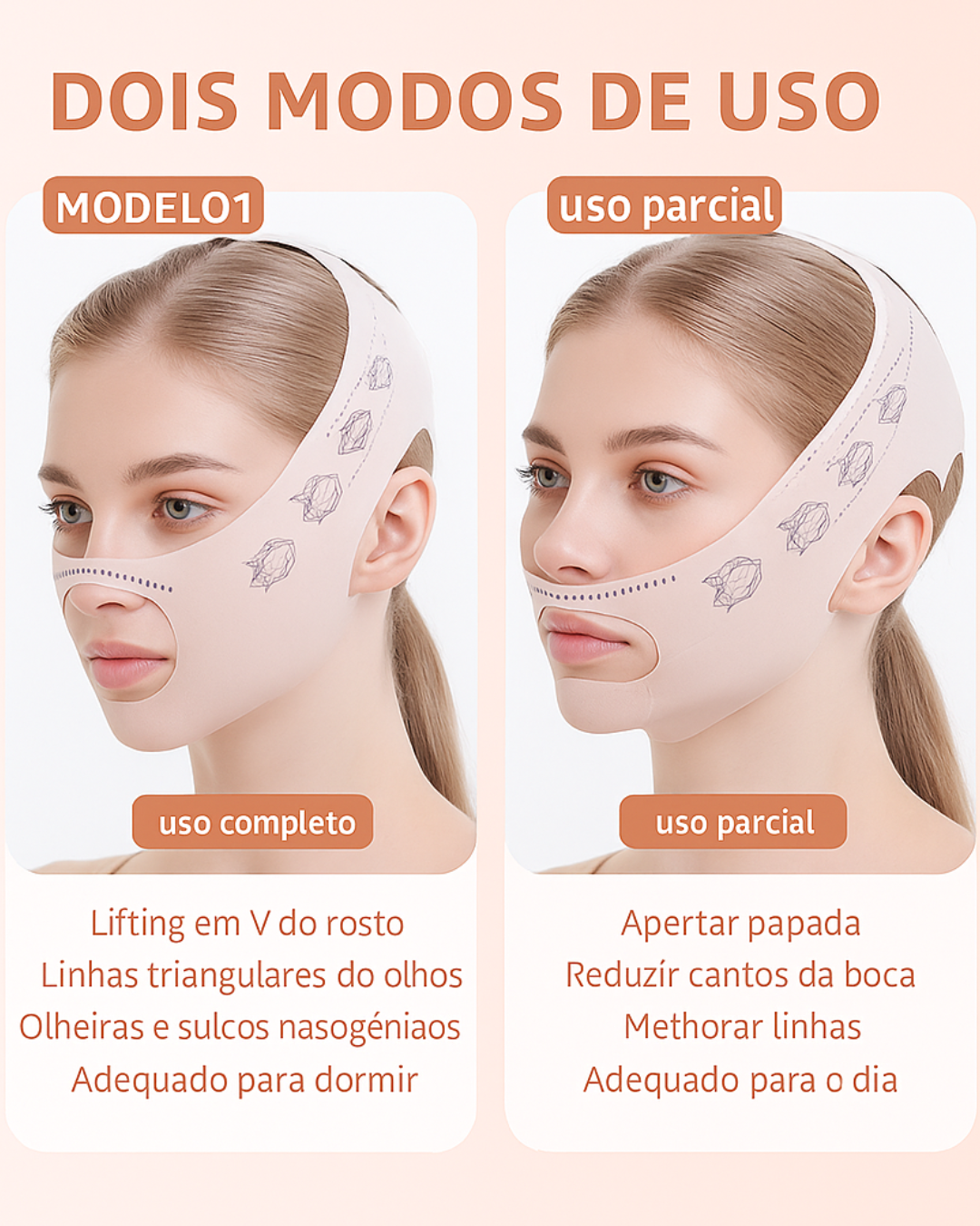 Mascarilla Facial Elástica V-Line para Lifting y Contorno Facial