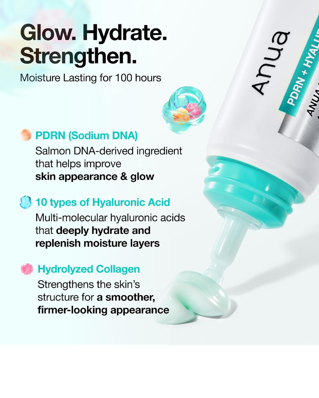 Anua PDRN Hyaluronic Acid 100 Moisturizing Cream – Hydrating with PDRN; Hyaluronic Acid for Glass Skin