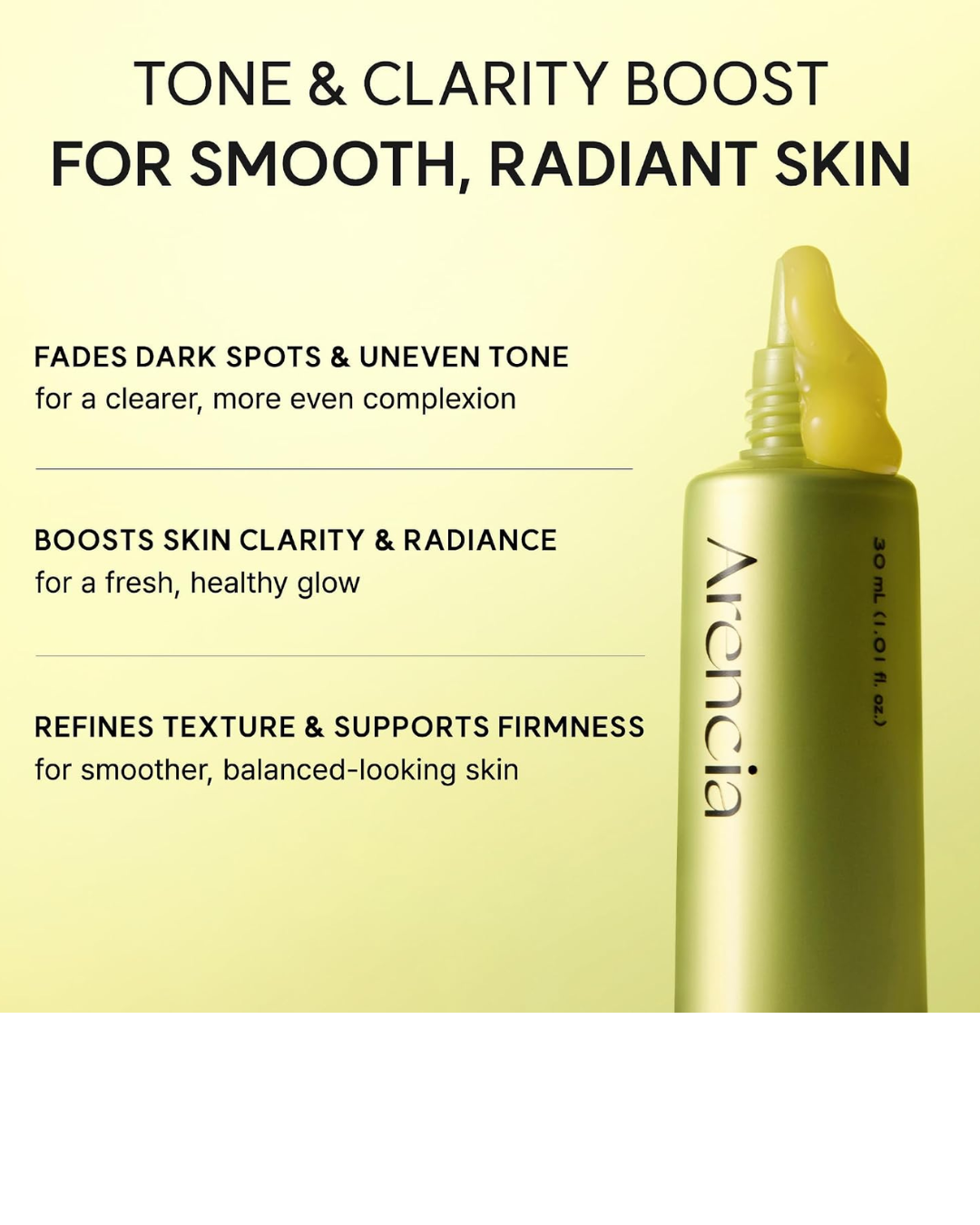 Arencia Vitamin C Booster Shot Serum – Brightening Korean Serum with Vitamin C, Glutathione, Niacinamide; Vitamin E