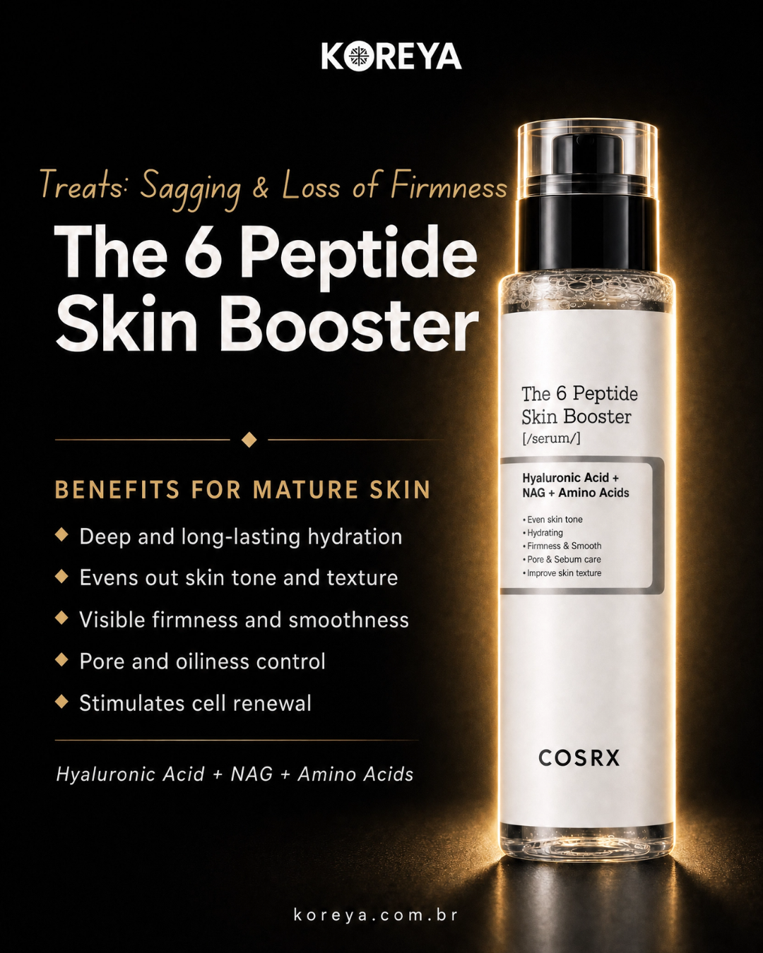 COSRX 6 Peptide Skin Booster Serum – Anti-Aging Peptide Serum with Hyaluronic Acid &amp; Niacinamide for Firm, Radiant Skin