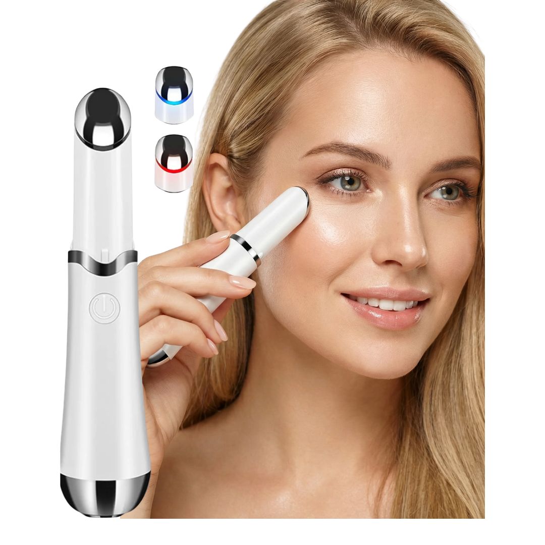 Masajeador Eléctrico TERA para el Contorno de Ojos – Calor, Modo Frío, Vibración y Luz LED