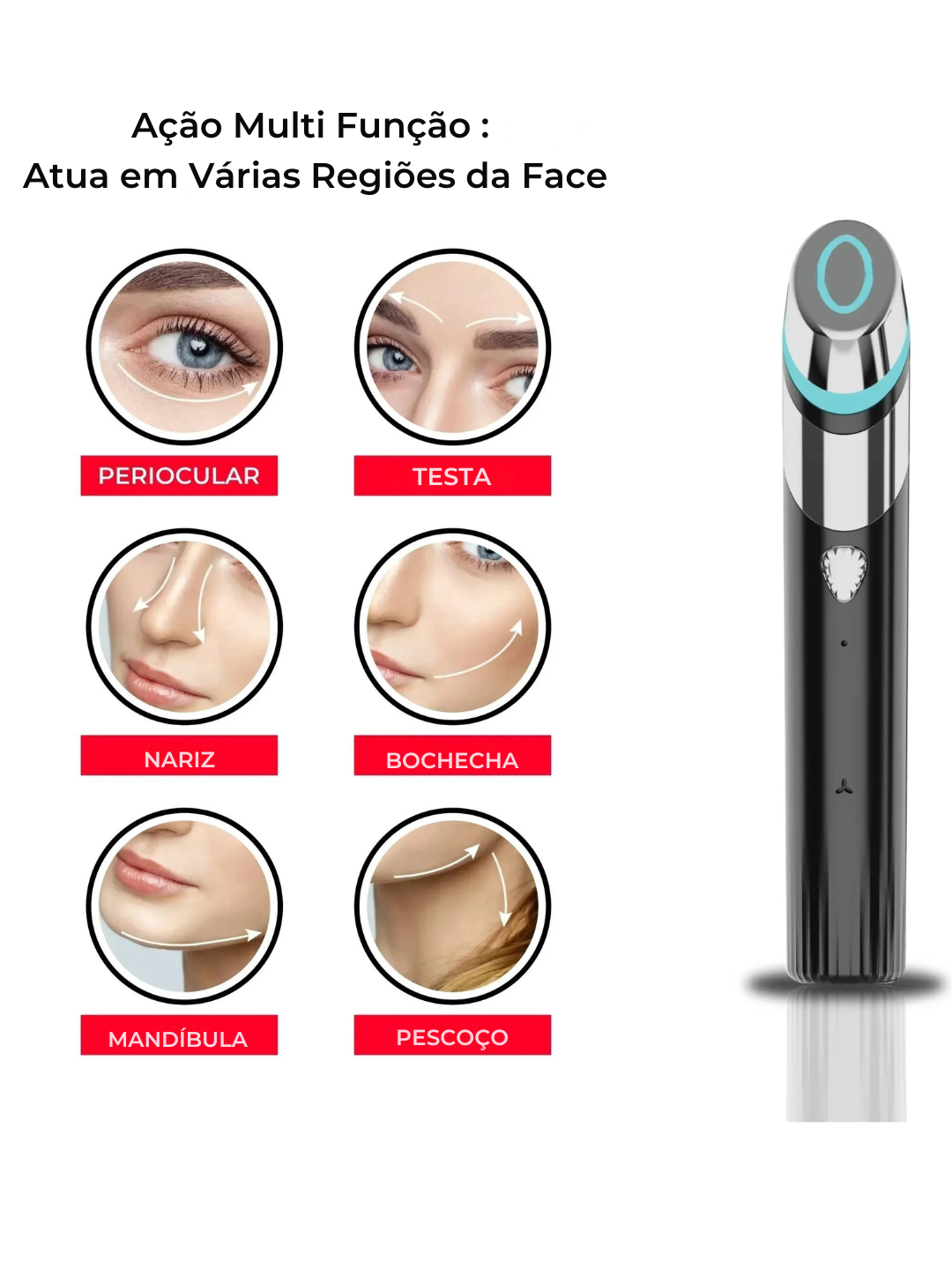 Glow Skin 4-in-1 Facial Device – EMS Microcurrent, Red LED Light Therapy, Sonic Massage & Therapeutic Heat for Firmer, More Radiant Skin