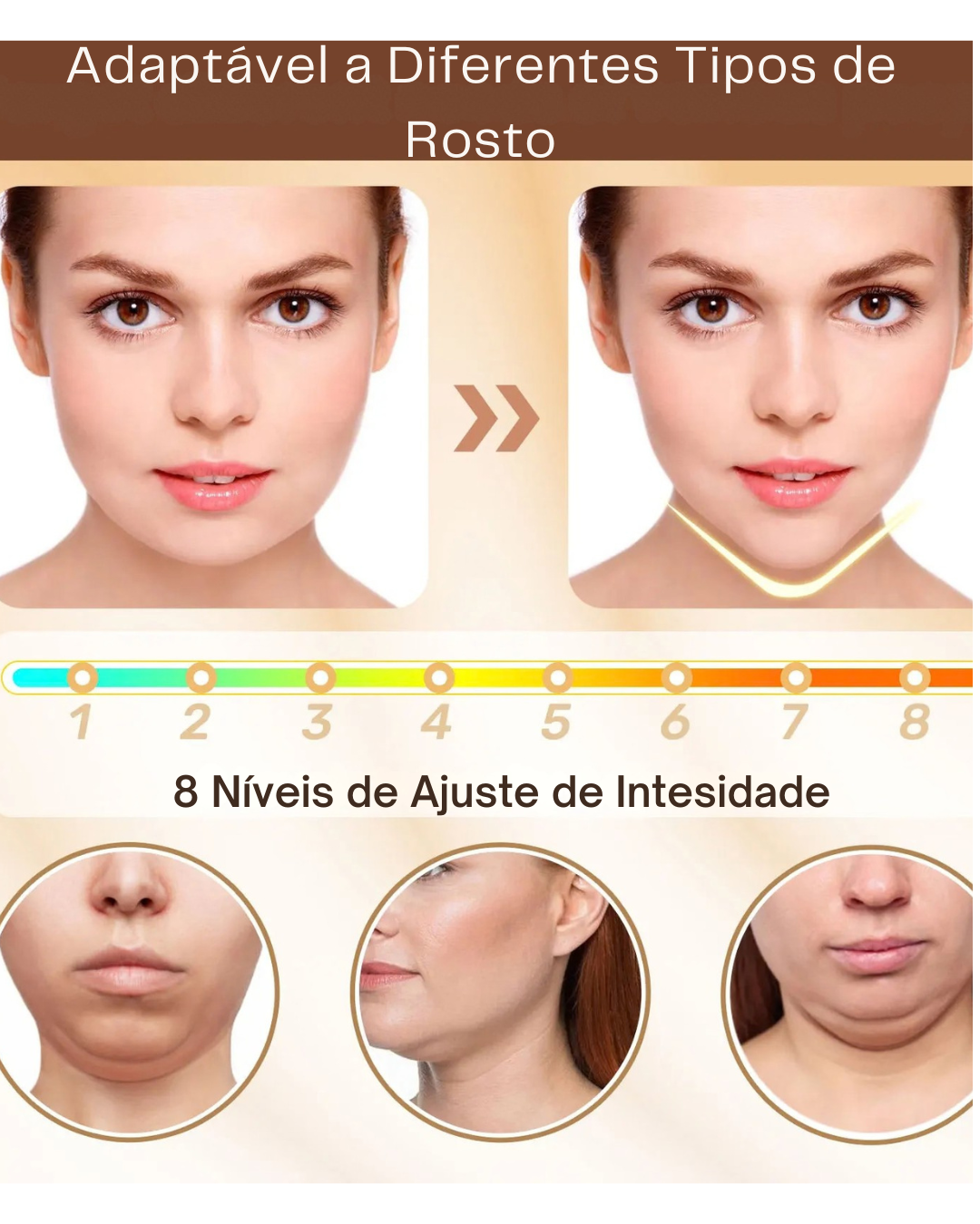 Masajeador Facial V-Face con Microcorriente EMS, LED y Vibración para Lifting y Contorno Facial ✨