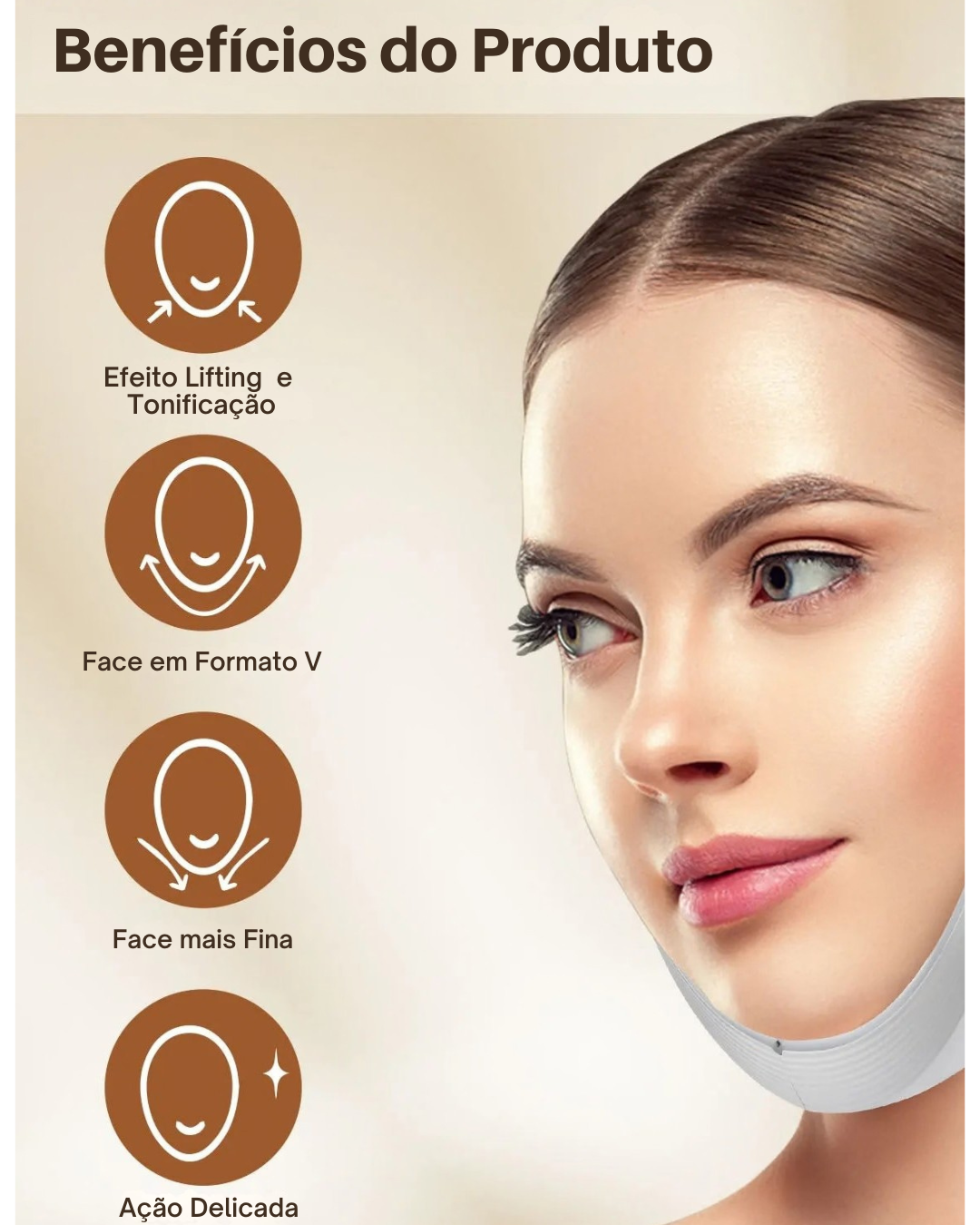 Masajeador Facial V-Face con Microcorriente EMS, LED y Vibración para Lifting y Contorno Facial ✨