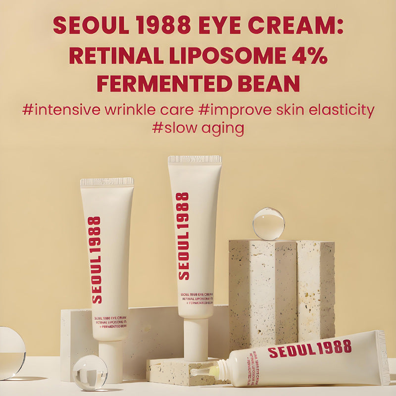 Crema para el Contorno de Ojos SEOUL 1988 con Retinal 4%, Péptidos y Bakuchiol – Acción Antiseñales y Firmeza