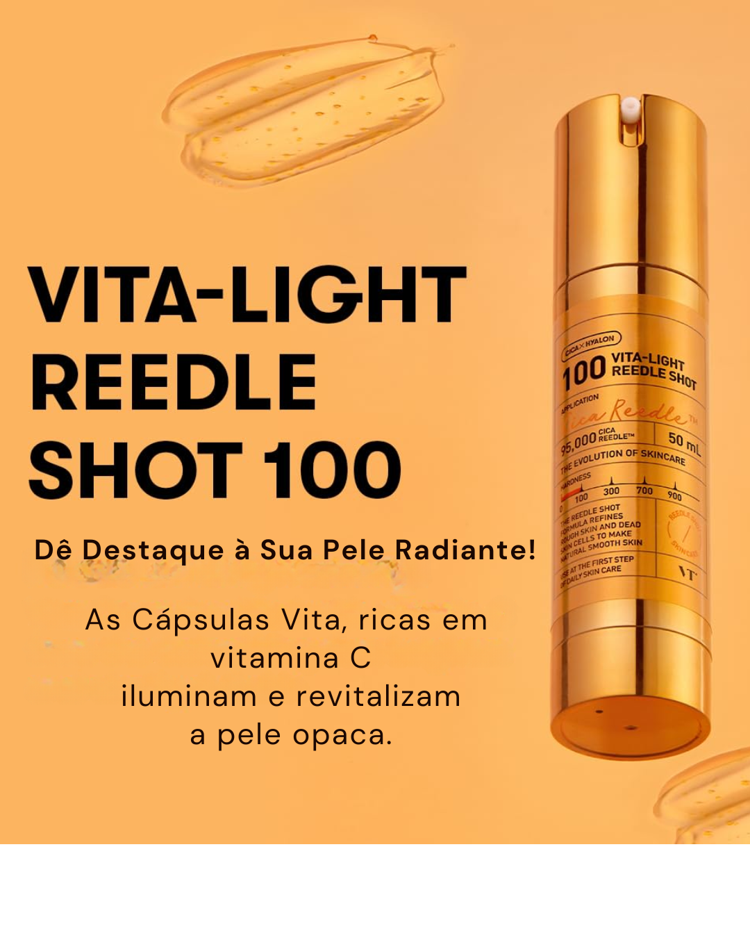 ✨ VT Vita-Light Reedle Shot 100 - Sérum Iluminador con Vitamina C 99% + CICA REEDLE, Booster Coreano Hidratante e Iluminador ✨