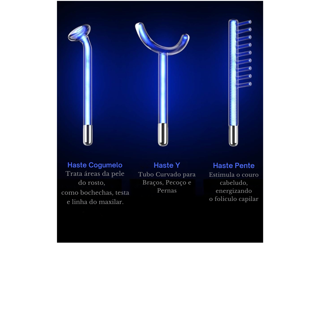 Professional High Frequency Facial & Scalp Device – Argon & Neon Electrodes for Skin Rejuvenation, Acne Care & Hair Stimulation