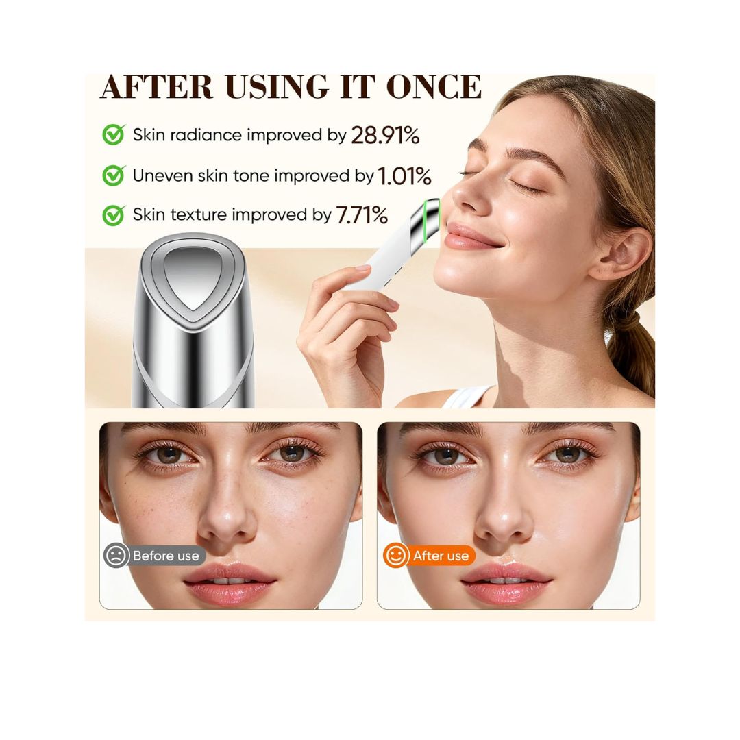 TERA Electric Eye Massager with Hot & Cold Therapy – LED Eye Massager for Dark Circles, Puffiness, Fine Lines & Eye Cream Absorption