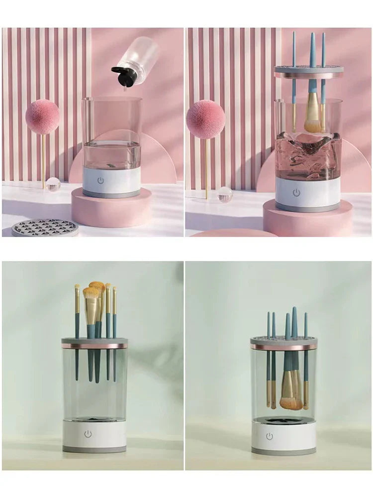 Electric Makeup Brush & Sponge Cleaner – Automatic USB Brush Washing Machine with Fast Drying