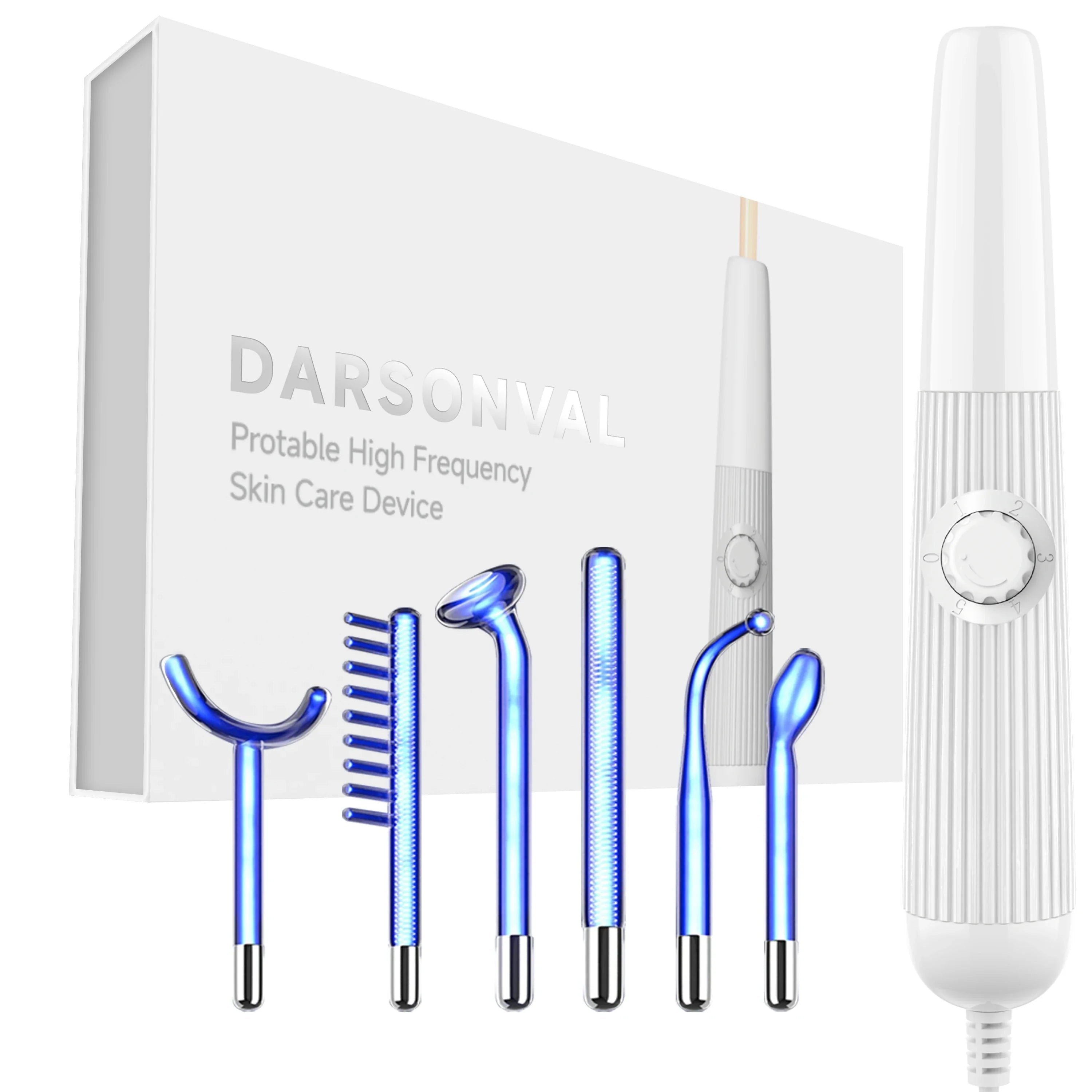 Aparato de Alta Frecuencia Profesional Darsonval – Kit Facial y Capilar